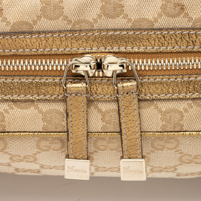 Gucci GG Canvas Metallic Leather Princy Medium Boston Bag (SHF-af8xb3)