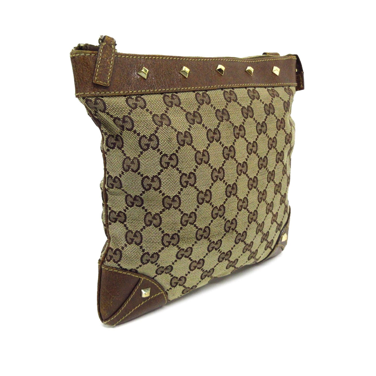Gucci GG Canvas Nailhead Crossbody (SHG-whDSCc)