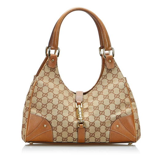 Gucci GG Canvas Nailhead Jackie Bardot (SHG-z8pNuY)