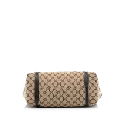Gucci GG Canvas New Ladies Web Tote (SHG-rjYda9)