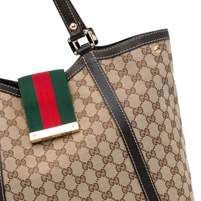 Gucci GG Canvas New Ladies Web Tote (SHG-rjYda9)