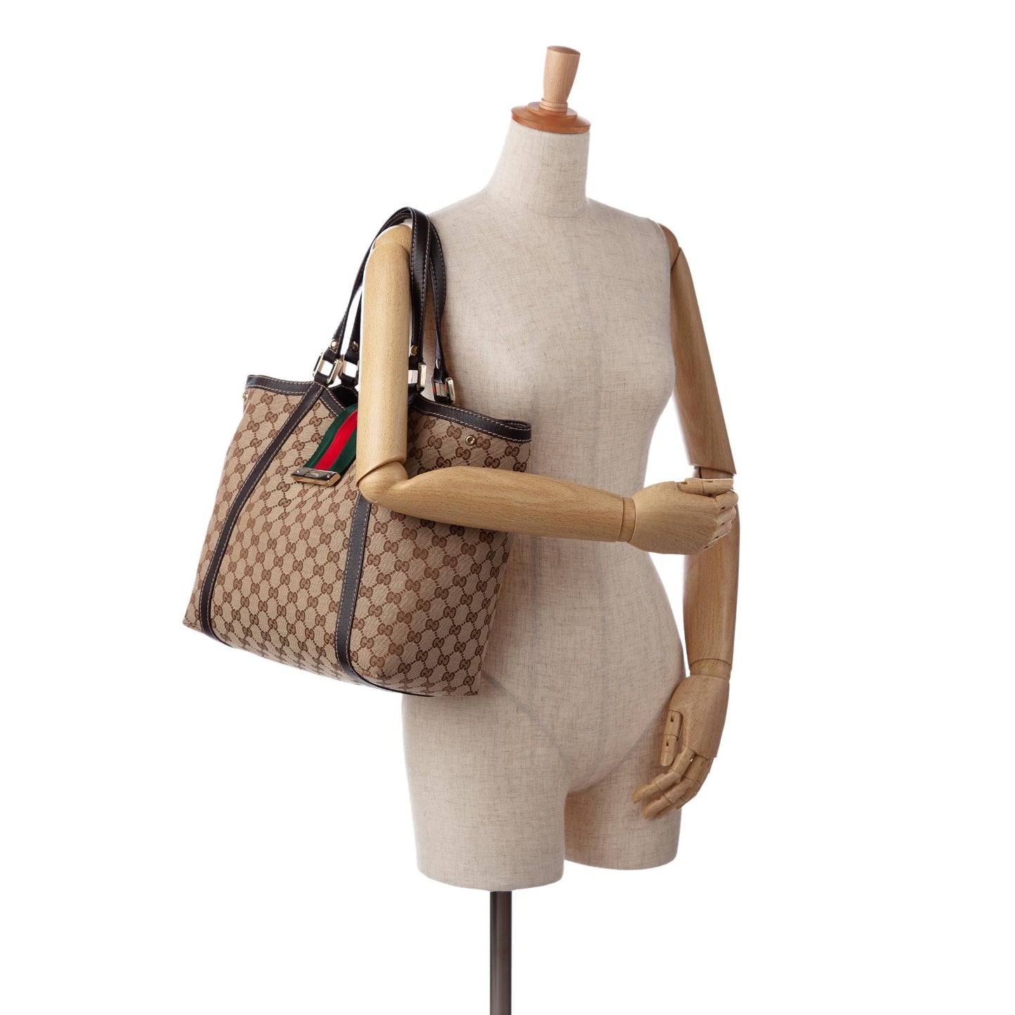 Gucci GG Canvas New Ladies Web Tote (SHG-rjYda9)