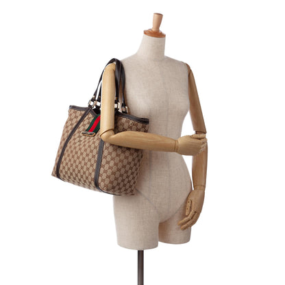 Gucci GG Canvas New Ladies Web Tote (SHG-rjYda9)