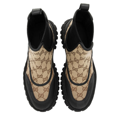 Gucci GG Canvas Novo Combat Boots - Size 7.5 / 37.5