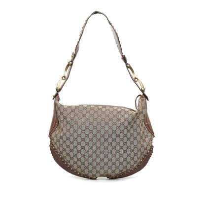 Gucci GG Canvas Pelham Studded Hobo Bag (SHG-w72l4p)