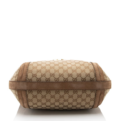 Gucci GG Canvas Suede Running Medium Hobo (SHF-FV9sin)