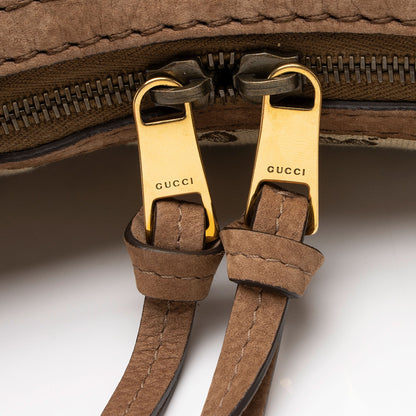 Gucci GG Canvas Suede Running Medium Hobo (SHF-FV9sin)