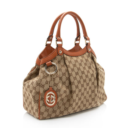 Gucci GG Canvas Sukey Medium Tote (SHF-Prk73B)