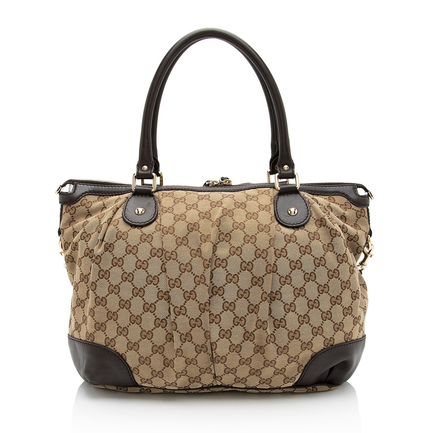 Gucci GG Canvas Sukey Top Handle Large Satchel (SHF-UQfjnb)
