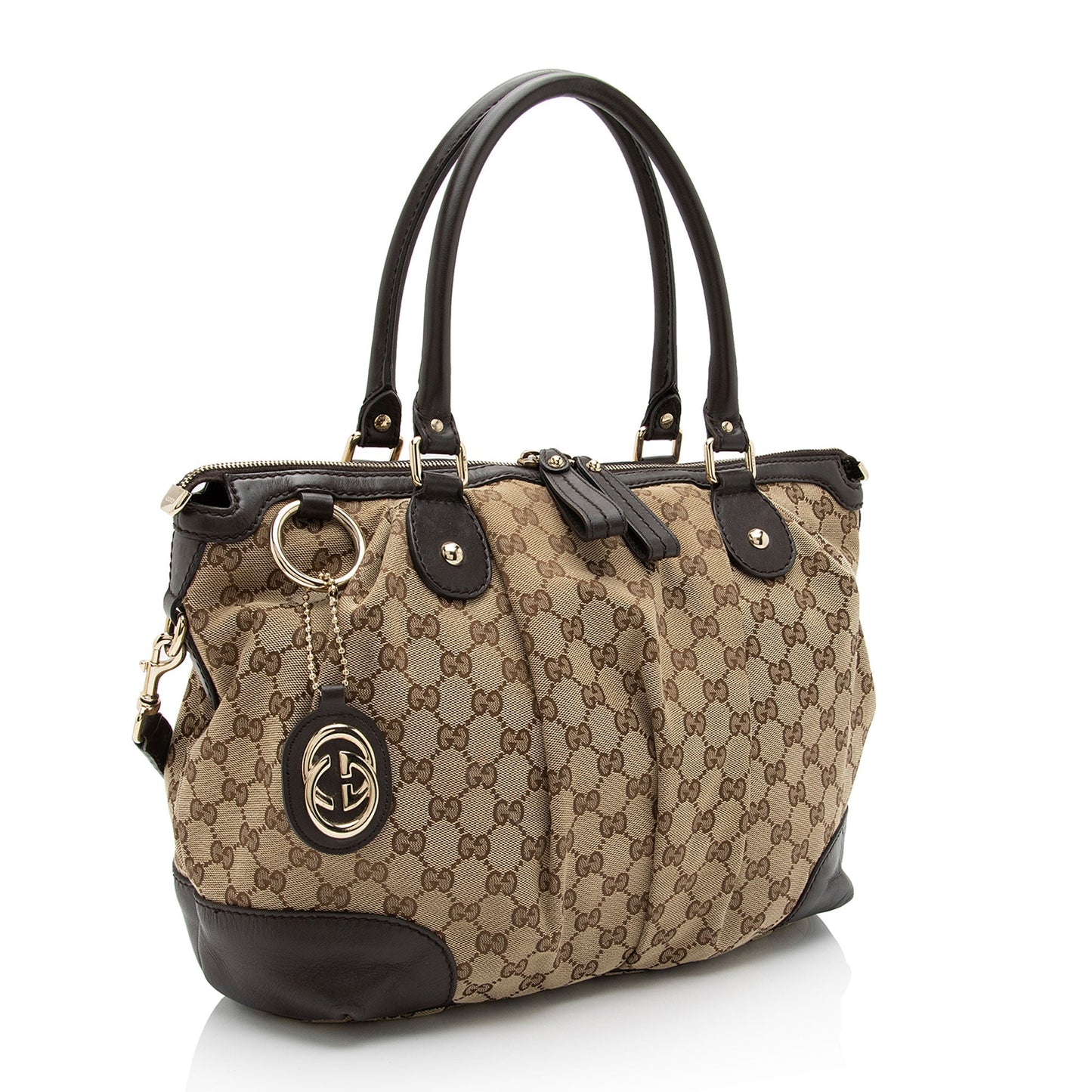 Gucci GG Canvas Sukey Top Handle Large Satchel (SHF-UQfjnb)