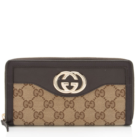Gucci GG Canvas Sukey Zip Around Wallet (SHF-00zerW)