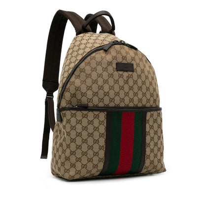 Gucci GG Canvas Web Backpack (SHG-HGdiCa)