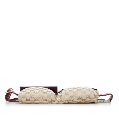 Gucci GG Canvas Web Double Pocket Belt Bag (SHG-AZ2VIh)