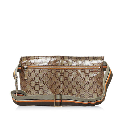 Gucci GG Canvas Web Double Pocket Belt Bag (SHG-YZwuFY)