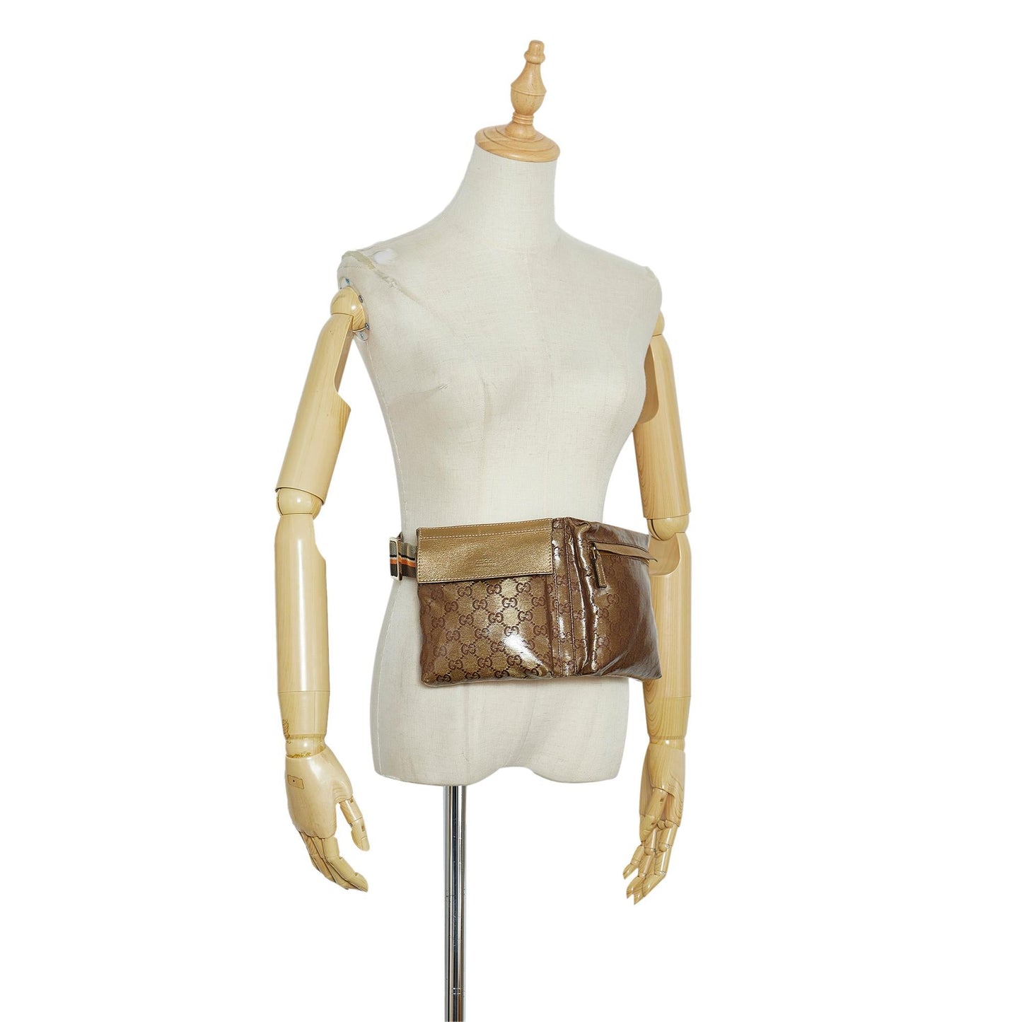 Gucci GG Canvas Web Double Pocket Belt Bag (SHG-YZwuFY)