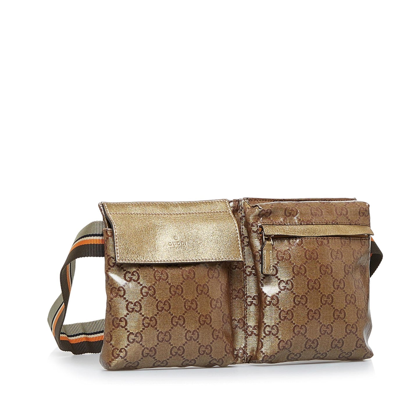 Gucci GG Canvas Web Double Pocket Belt Bag (SHG-YZwuFY)