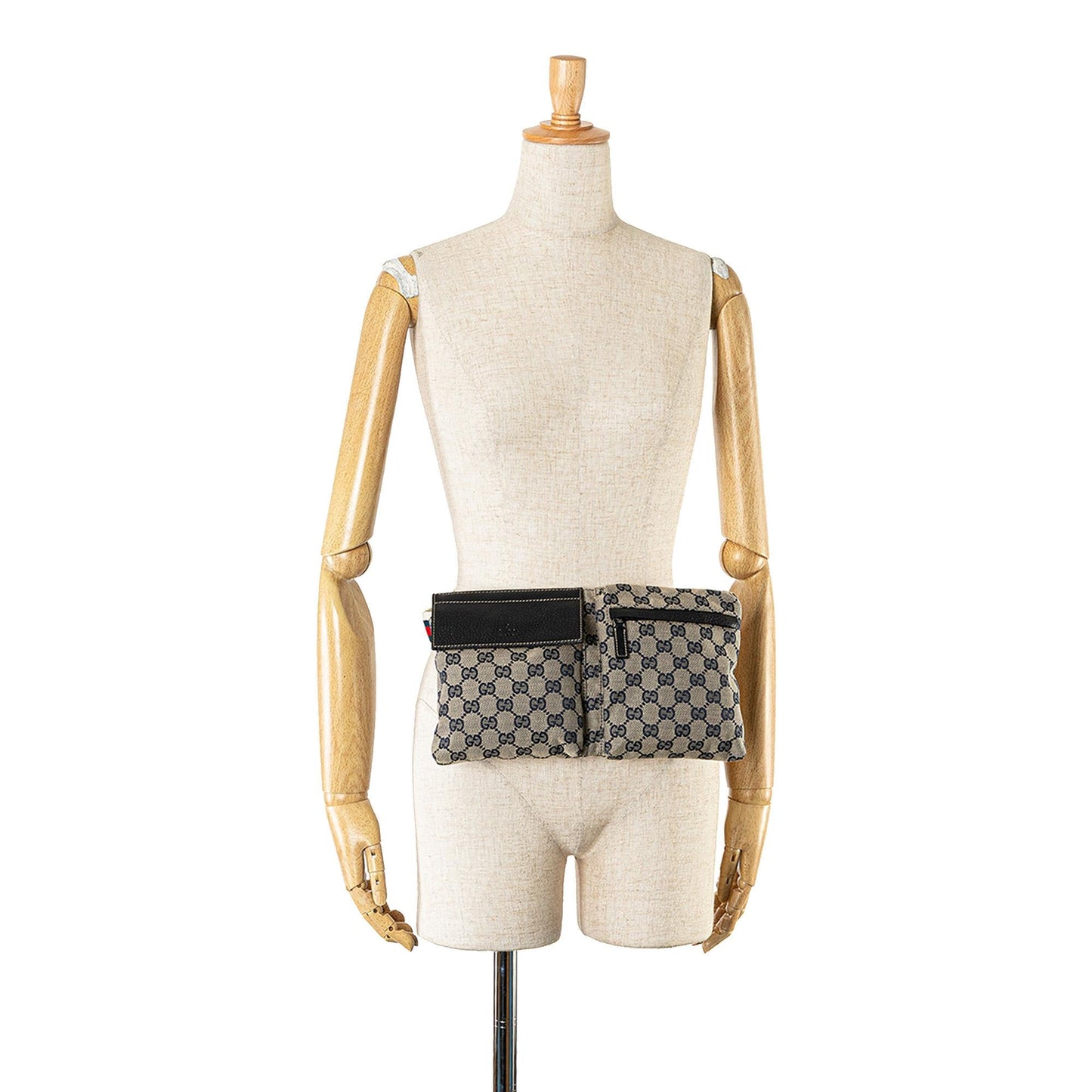 Gucci GG Canvas Web Double Pocket Belt Bag (SHG-C9Tytb)