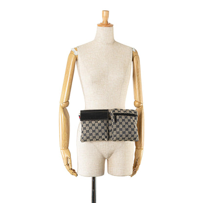 Gucci GG Canvas Web Double Pocket Belt Bag (SHG-C9Tytb)