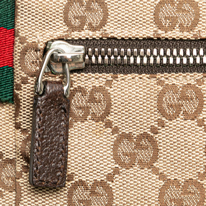 Gucci GG Canvas Web Double Pocket Belt Bag (SHG-o3rVa1)