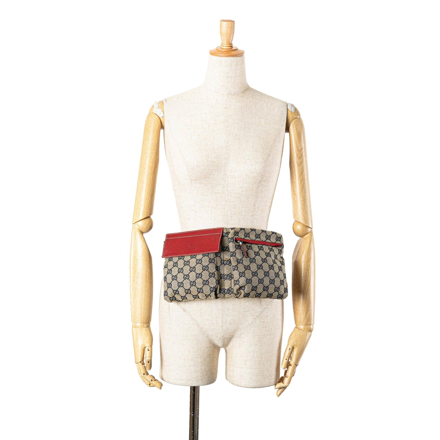 Gucci GG Canvas Web Double Pocket Belt Bag