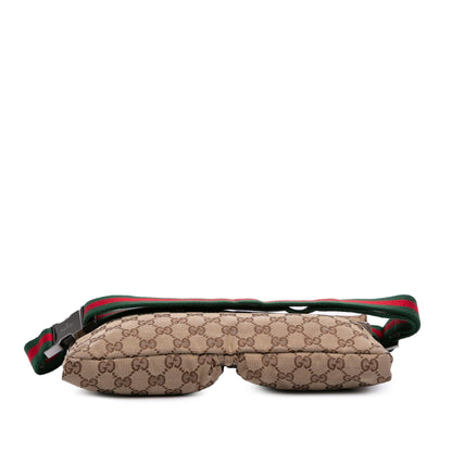 Gucci GG Canvas Web Double Pocket Belt Bag