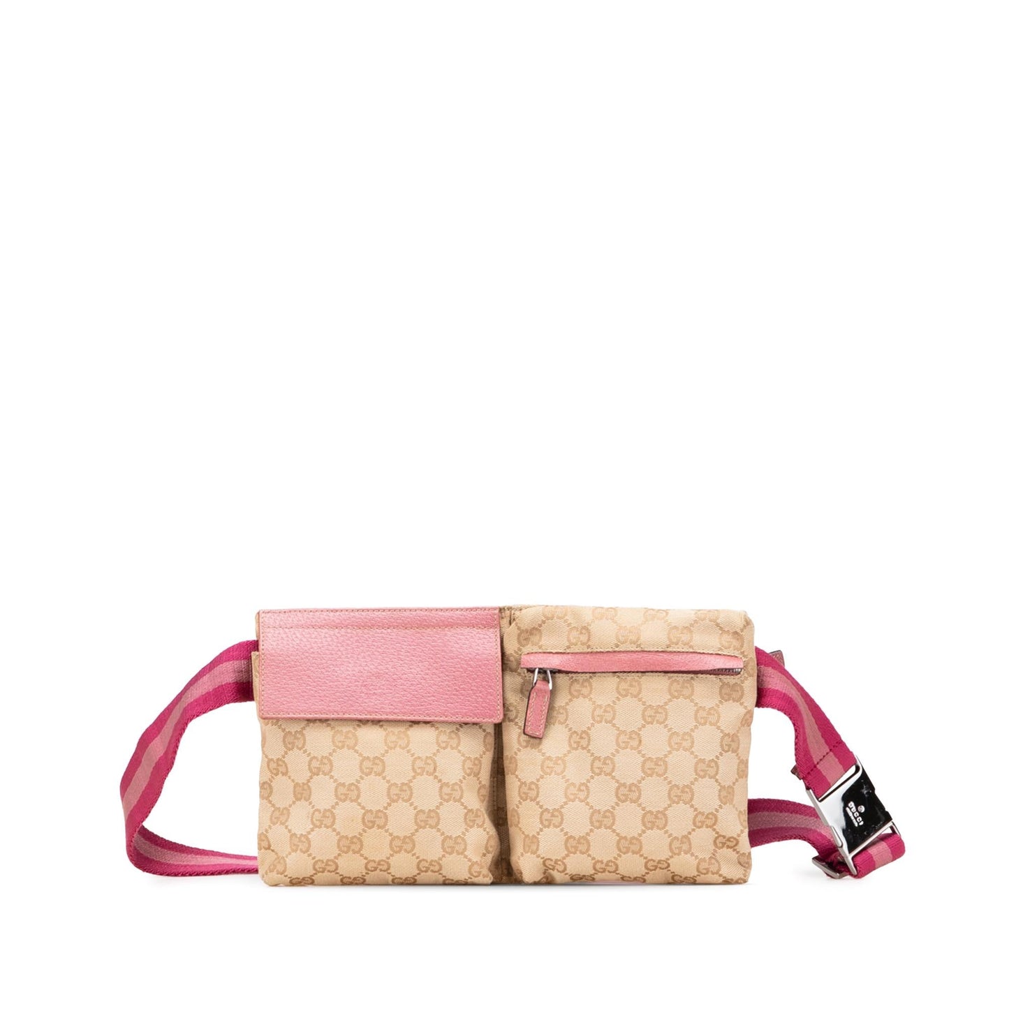 Gucci GG Canvas Web Double Pocket Belt Bag