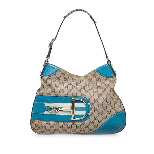 Gucci GG Canvas Web Hasler Shoulder Bag (SHG-Q4GPEA)
