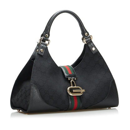 Gucci GG Canvas Web Junco Handbag (SHG-DbmsQf)