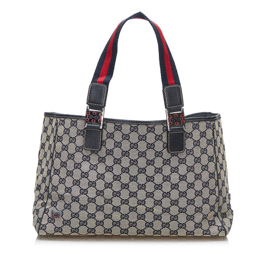 Gucci GG Canvas Web Pop Tote Bag (SHG-8Vt96e)