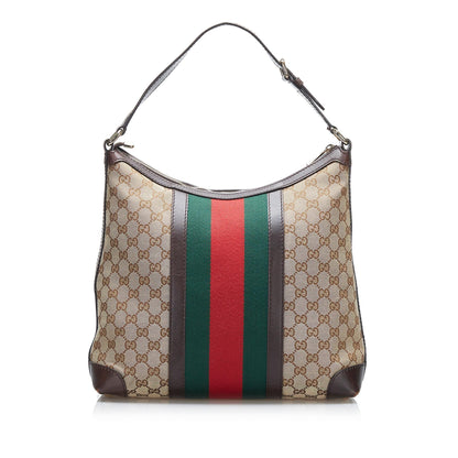 Gucci GG Canvas Web Shoulder Bag (SHG-2jIQKH)