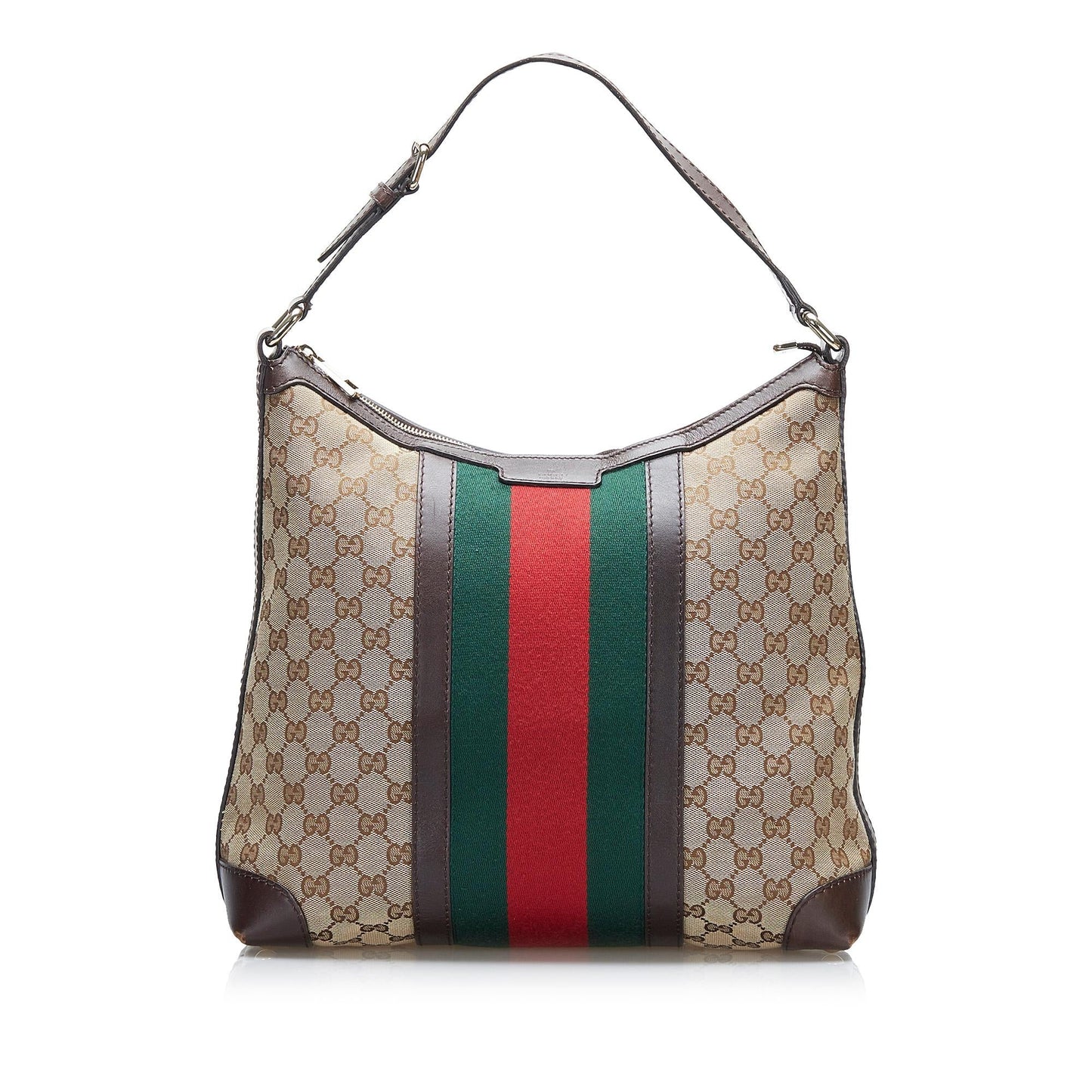 Gucci GG Canvas Web Shoulder Bag (SHG-2jIQKH)