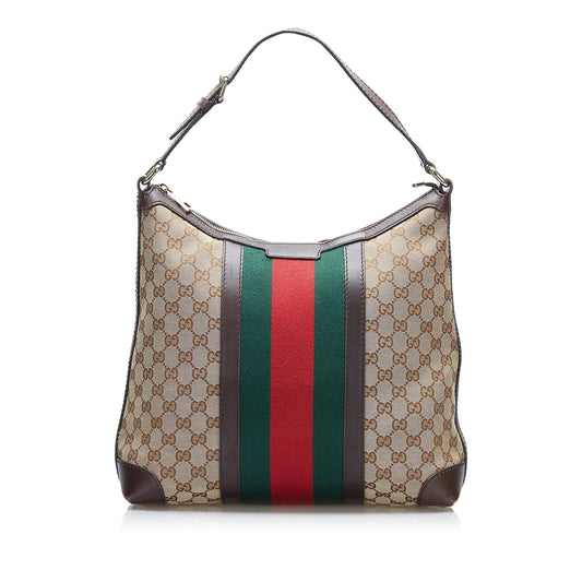 Gucci GG Canvas Web Shoulder Bag (SHG-2jIQKH)