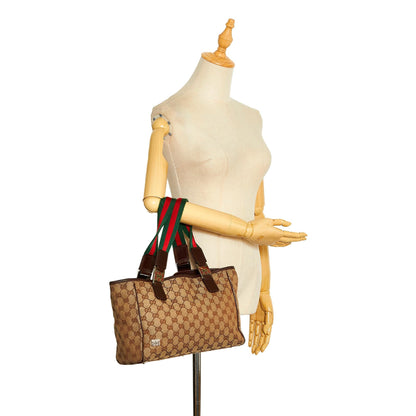Gucci GG Canvas Web Tote (SHG-auLiHZ)