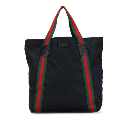 Gucci GG Canvas Web Tote (SHG-FT3n4A)