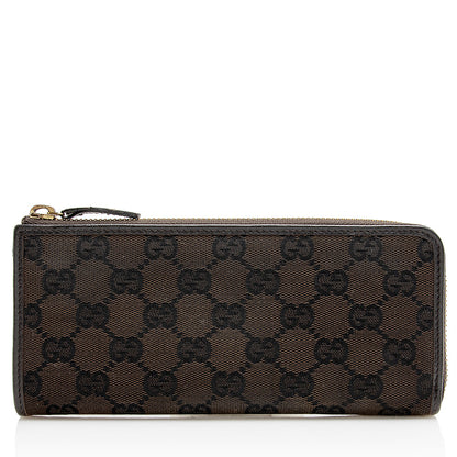 Gucci GG Canvas Zip Around Wallet (SHF-21327)