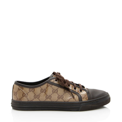 Gucci GG Crystal Leather Sneakers - Size 8 / 38