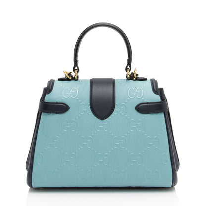 Gucci GG Debossed Leather Small Top Handle (SHF-ur1BGP)