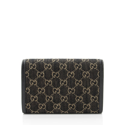 Gucci GG Denim Dionysus Chain Wallet (SHF-Y4jnLT)