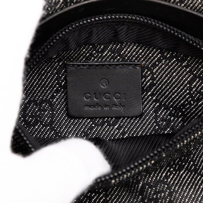 Gucci GG Denim Double Pocket Belt Bag