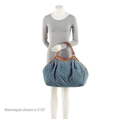 Gucci GG Denim Sukey Large Tote (SHF-jcqKh9)