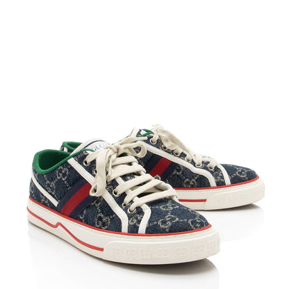 Gucci GG Denim Web 1977 Tennis Sneakers - Size 8 / 38 (SHF-VWBdkK)