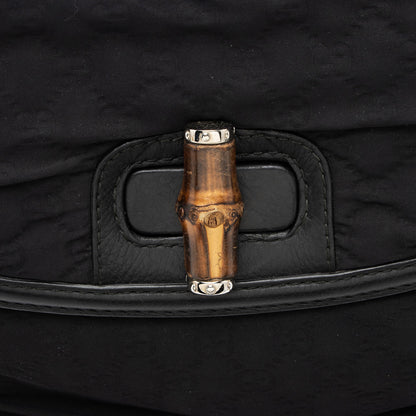 Gucci GG Embossed Neoprene Leather Bamboo Tassel Large Top Handle