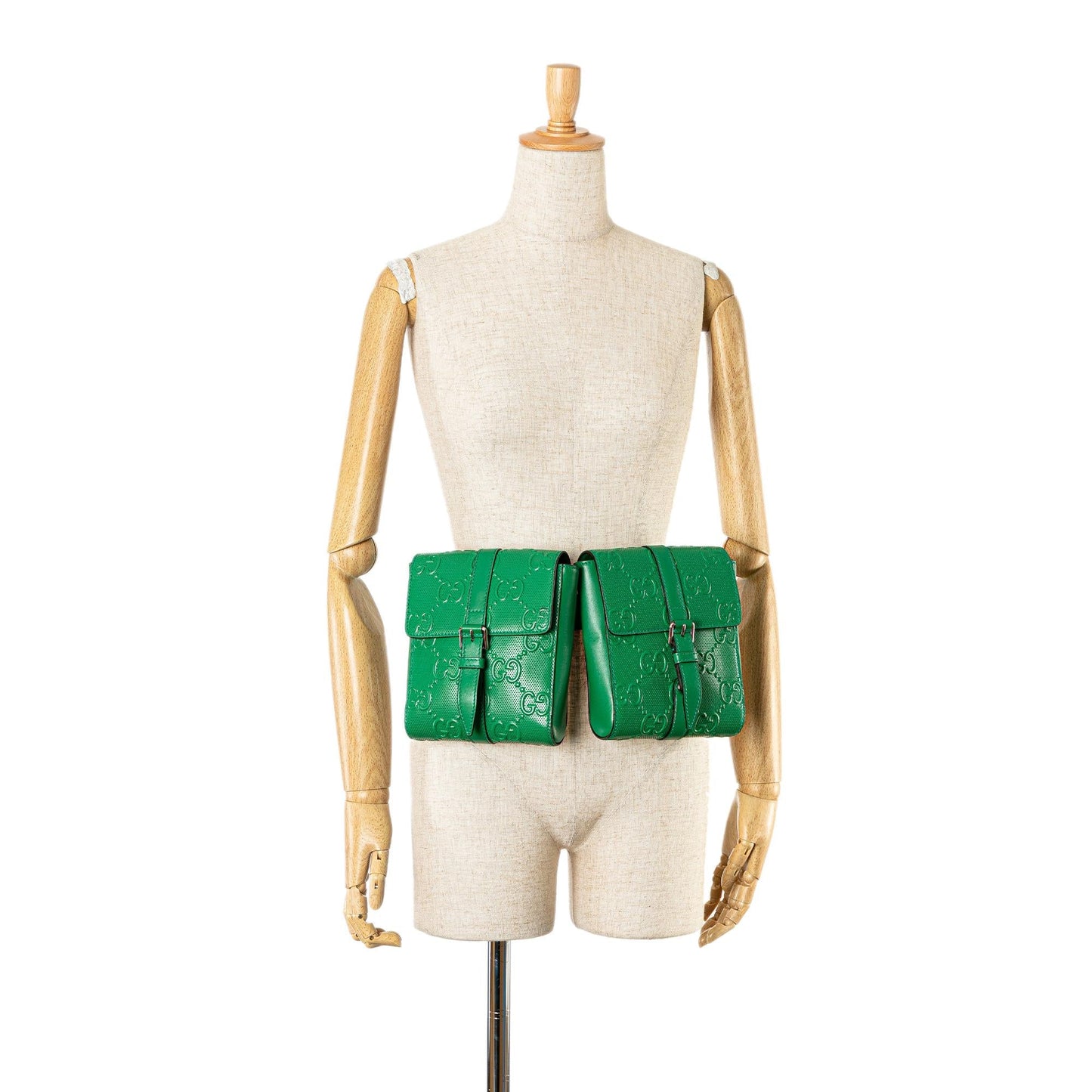 Gucci GG Embossed Perforated Double Belt Bag (SHG-a0WLGw)