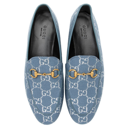 Gucci GG Canvas Horsebit Jordaan Loafers - Size 7 / 37 (SHF-WX1aiF)
