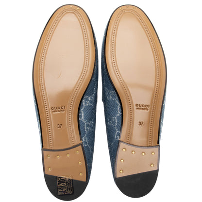 Gucci GG Canvas Horsebit Jordaan Loafers - Size 7 / 37 (SHF-WX1aiF)