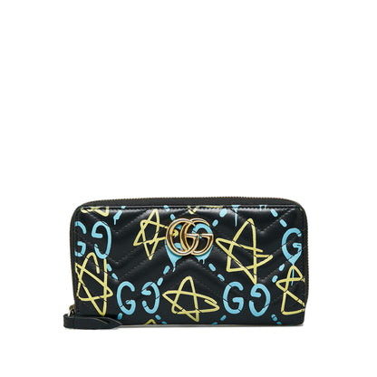 Gucci GG Marmont Ghost Leather Zip Around Wallet (SHG-d6GYxJ)