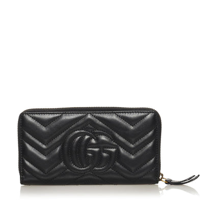 Gucci GG Marmont Matelasse Leather Zip Around Wallet (SHG-34459)
