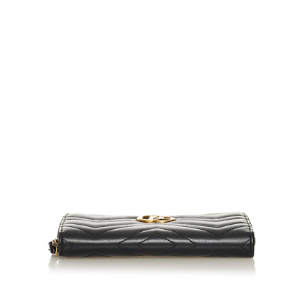 Gucci GG Marmont Matelasse Leather Zip Around Wallet (SHG-34459)