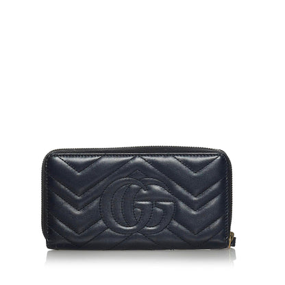 Gucci GG Marmont Matelasse Leather Zip Around Wallet (SHG-35055)