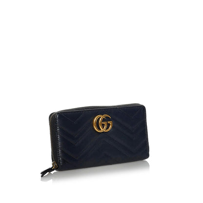 Gucci GG Marmont Matelasse Leather Zip Around Wallet (SHG-35055)